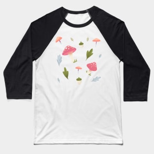 Mushroom Fields - Pink and Blue Baseball T-Shirt